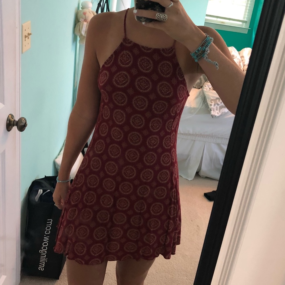 Brandy Melville paisley maroon dress